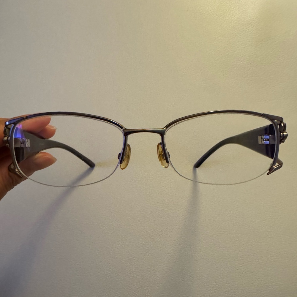 Christian Dior Eyeglasses, Frames, Purple Crystals Silver CD3714